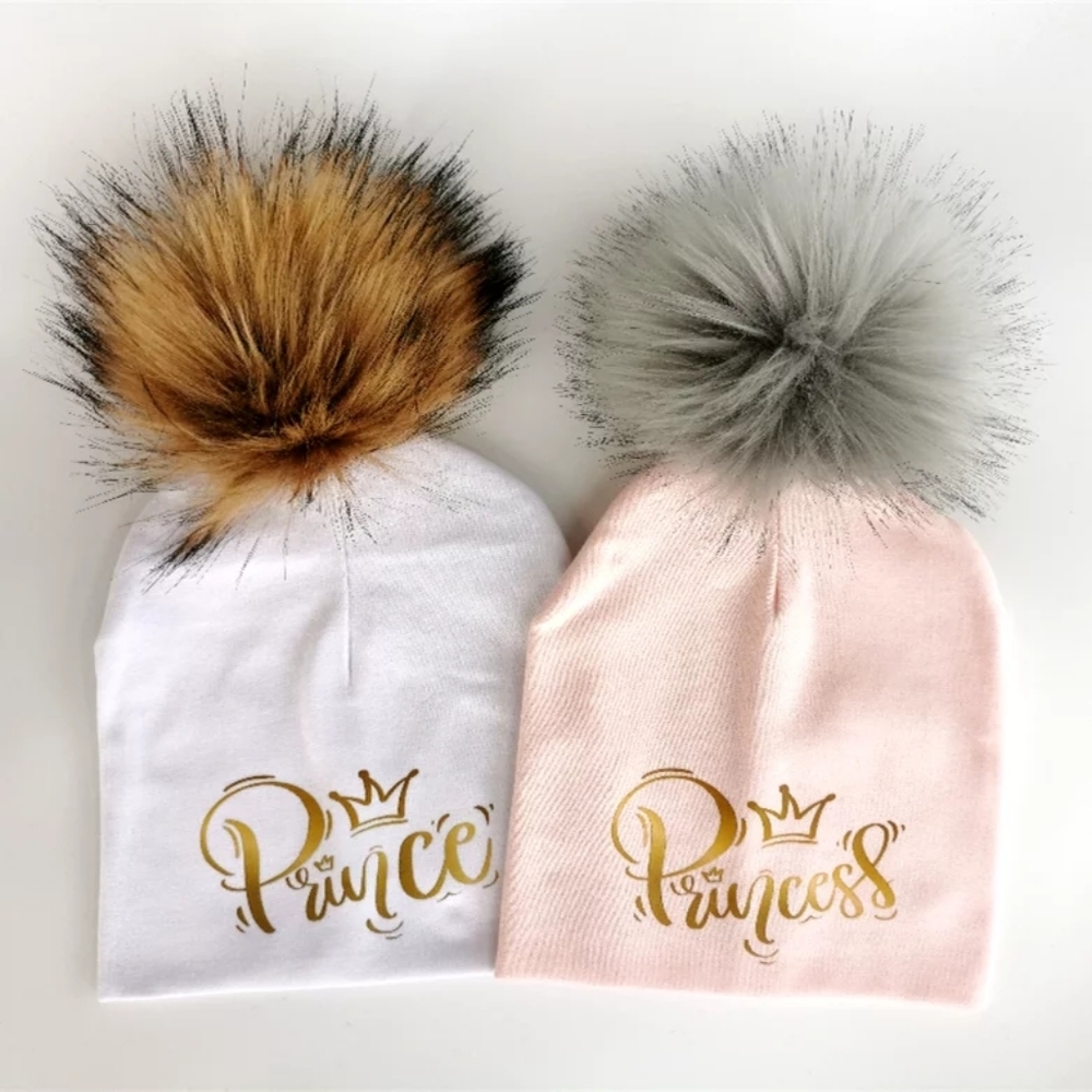 Very cute prince and princess baby hats